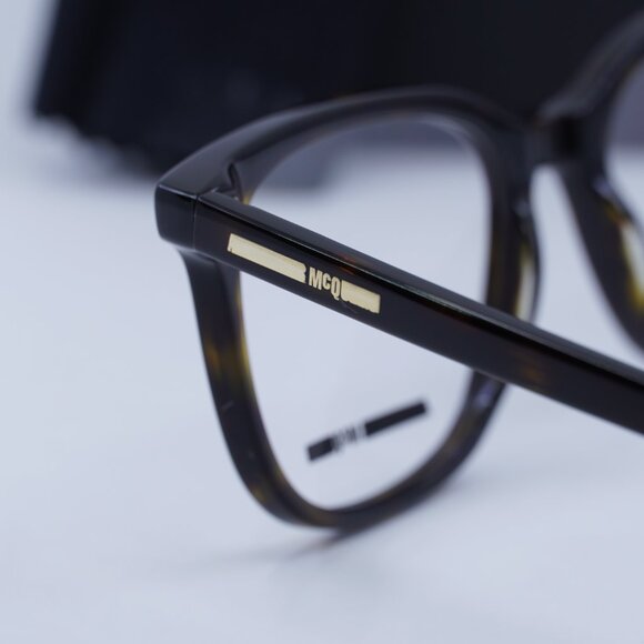 McQ by Alexander McQueen MQ0276O 002 Square Eyeglasses 52mm – Dark Havana - Picture 10 of 11